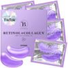 Verpackung der Retinol & Collagen Augenpads mit vier Einzelpackungen und lila Augenpad-Form, 30 Paar