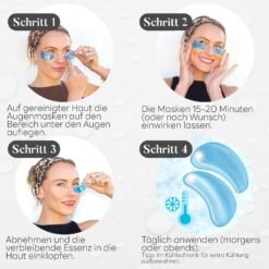 Anleitung in vier Schritten zur Anwendung der Augenpads aus dem 5-Formeln-Mix